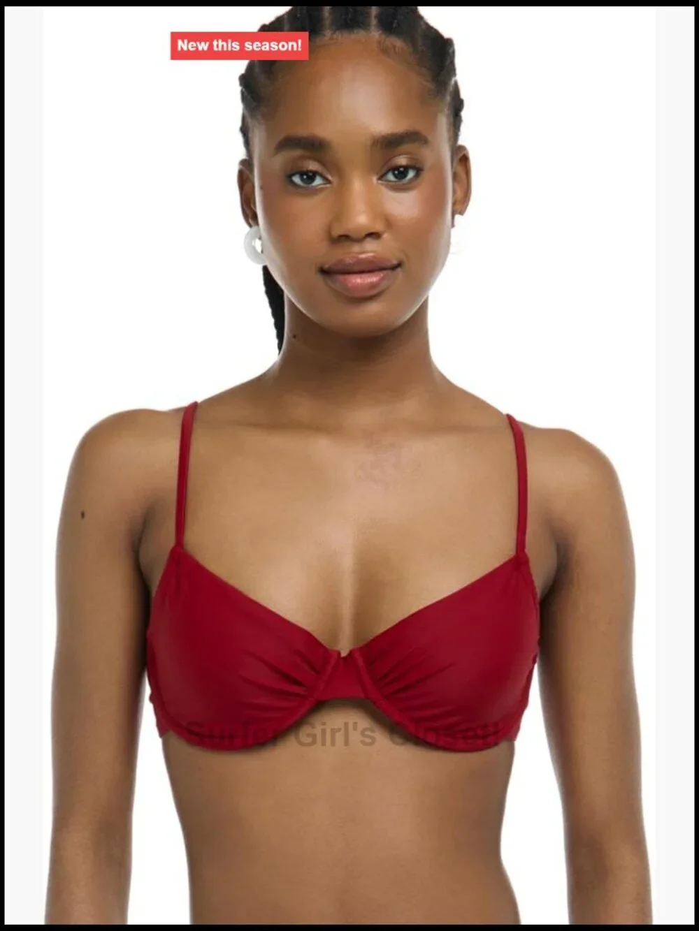 Underwire Bikini Top with Sash-tie Back, Removable Soft Cups, Nylon Blend